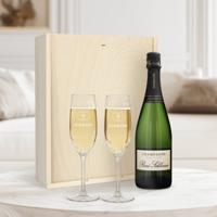 Champagnepakket met gegraveerde glazen - René Schloesser (750ml)