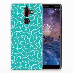 Nokia 7 Plus Hoesje maken Cracks Blue