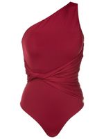 Brigitte maillot de bain à design asymétrique à une épaule - Rouge - thumbnail