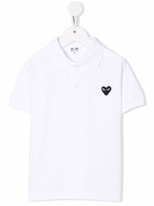 Comme Des Garçons Play Kids polo à patch cœur - Blanc