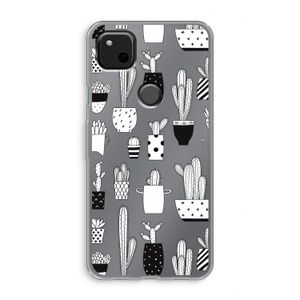 Cactusmotief: Google Pixel 4a Transparant Hoesje