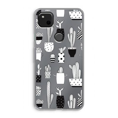 Cactusmotief: Google Pixel 4a Transparant Hoesje
