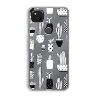 Cactusmotief: Google Pixel 4a Transparant Hoesje