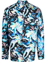 Marni chemise en soie à imprimé graphique - Noir