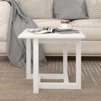Salontafel 50x50x45 cm massief grenenhout wit - thumbnail