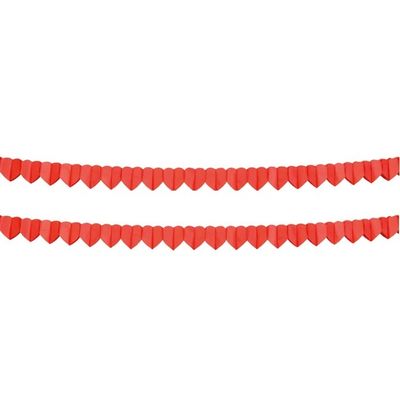2x Rode hartjes slinger 4 meter