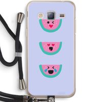 Smiley watermeloen: Samsung Galaxy J3 (2016) Transparant Hoesje met koord