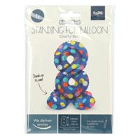 Folat BV Staande folieballon colorful dots cijfer 8 - 72cm