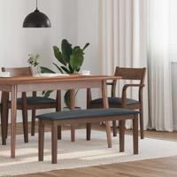 Bank 110 cm massief hout rubber bruin