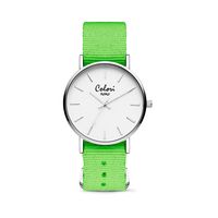 Colori XOXO 5 COL549 Horloge geschenkset met Armband - Nato Band - Ø 36 mm - Groen / Zilverkleurig