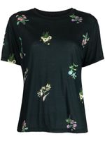 Cynthia Rowley t-shirt en coton à fleurs - Noir - thumbnail