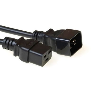 ACT AK5087 230V Verlengkabel C19/C20 Zwart - 3 meter