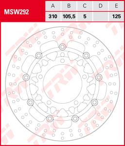 TRW Remschijf, remschijven voor de moto, MSW292