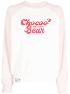 CHOCOOLATE sweat colour block à logo imprimé - Blanc