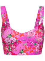 Amir Slama floral print cropped top - Rose - thumbnail