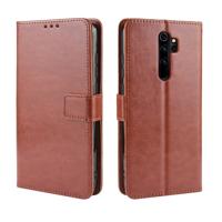 Voor Xiaomi Redmi Note 8 Pro retro Crazy Horse textuur horizontale Flip lederen draagtas met houder & kaartsleuven & fotolijstjes (bruin)