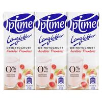 Drinkyoghurt Optimel Langlekker aardbei framboos 20cl | 5 stuks