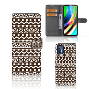 Motorola Moto G9 Plus Telefoon Hoesje Aztec Brown