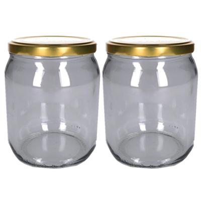 Weckpot/inmaakpot - Set van 4x stuks - 540 ml - glas - met schroefdeksel