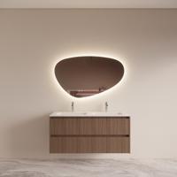 Badmeubelset BWS Riga Met Asia Wastafel Wit 120 cm Donker Eiken Japandi