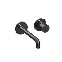 Inbouw Wastafelkraan Hotbath Cobber 18 cm Gebogen Uitloop 1-Hendel Gepolijst Zwart PVD