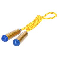 Springtouw - met kunststof handvatten - geel/oranje/goud - 210 cm - speelgoed   - - thumbnail