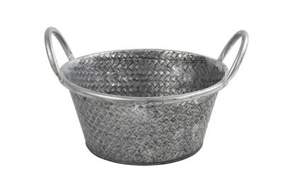 Plantenbak Ziva metaal ro 21x23.5x15 cm zink 1 stuk - Decostar