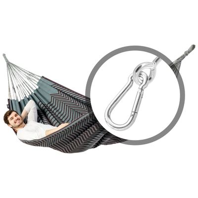 Tweepersoons hangmat met bevestiging - 350x160cm - Bruin - 160kg draagkracht- 100% katoen - binnen & buiten