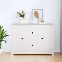 Dressoir 100x35x74 cm massief grenenhout wit - thumbnail