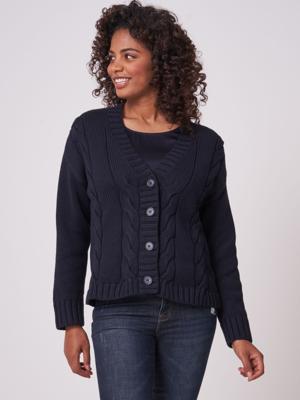 Grof gebreid kabelvest van zuiver katoen Grof gebreid kabelvest van zuiver katoen