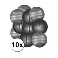 Zilver en zwart lampionnen pakket 10x   - - thumbnail