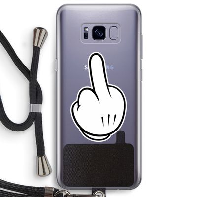 Middle finger black: Samsung Galaxy S8 Plus Transparant Hoesje met koord