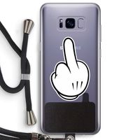 Middle finger black: Samsung Galaxy S8 Plus Transparant Hoesje met koord