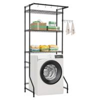 VEVOR Opbergrek boven wasmachine/droger, enkele rij, 3 lagen, zwart