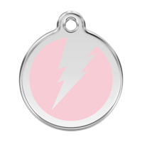 Flash Pink roestvrijstalen hondenpenning large/groot dia. 3,8 cm - Reddingo