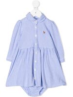 Ralph Lauren Kids robe à rayures - Bleu - thumbnail