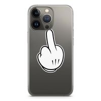 Middle finger white: iPhone 13 Pro Transparant Hoesje