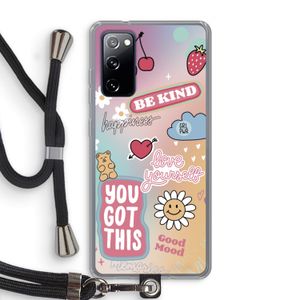 Positivity: Samsung Galaxy S20 FE / S20 FE 5G Transparant Hoesje met koord