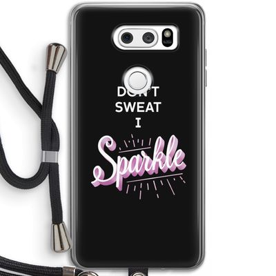 Sparkle quote: LG V30 Transparant Hoesje met koord