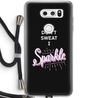 Sparkle quote: LG V30 Transparant Hoesje met koord