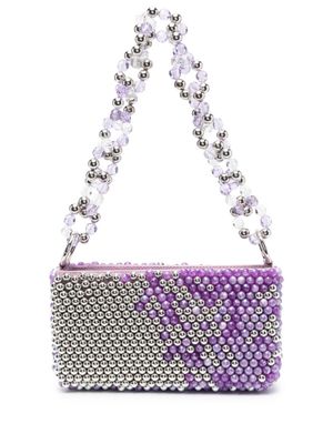 Germanier sac porté épaule à ornements de perles - Argent