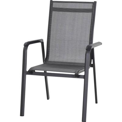 Siena Garden Tesoro M29542 Tuinstoel Aluminium, Kunststof Antraciet (mat), Zwart, Zilver
