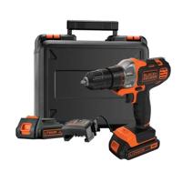 BLACK + DECKER - Trapano avvitatore a batteria MultiEvo 18V 1,5Ah + Caricabatterie - MT218K-QW - Attrezzo con testina intercambiabile