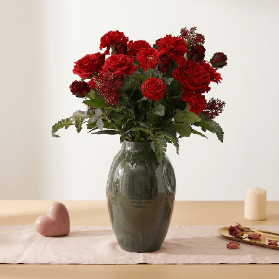 Handgebonden Kunstboeket Valentina Ravello 55 cm