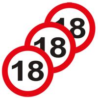 Leeftijd Tuin decoratiebord - 3x stuks - 18 jaar verjaardag - karton - 26 cm - verkeersbord