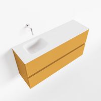 Toiletmeubel Mondiaz Ada | 100 cm | Meubelkleur Ocher | Lex wastafel Talc Links | Zonder kraangat