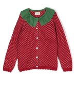 Konges Sløjd cardigan à motif Strawberry en intarsia - Rouge