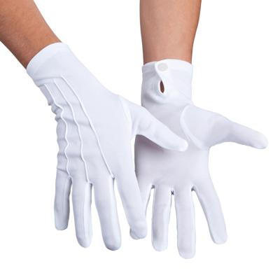 Handschoenen pols met drukknop wit XL