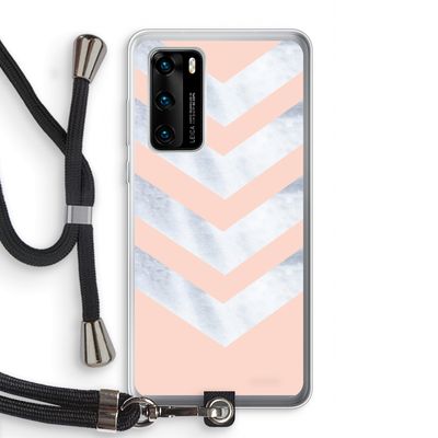Marmeren pijlen: Huawei P40 Transparant Hoesje met koord