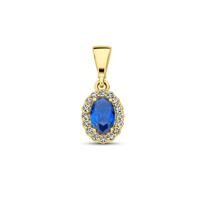 14K Geelgouden Hanger met September Geboortesteen Zirkonia - 16mm